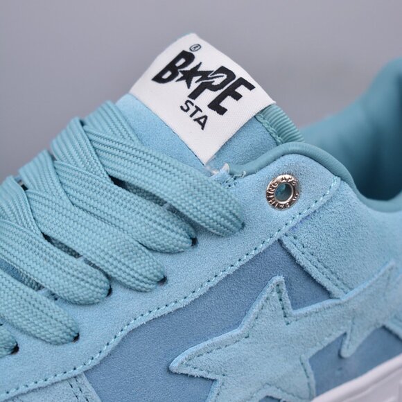 A Bathing Ape Bape Sta Low Suede Heel Blue - Picture 7 of 9